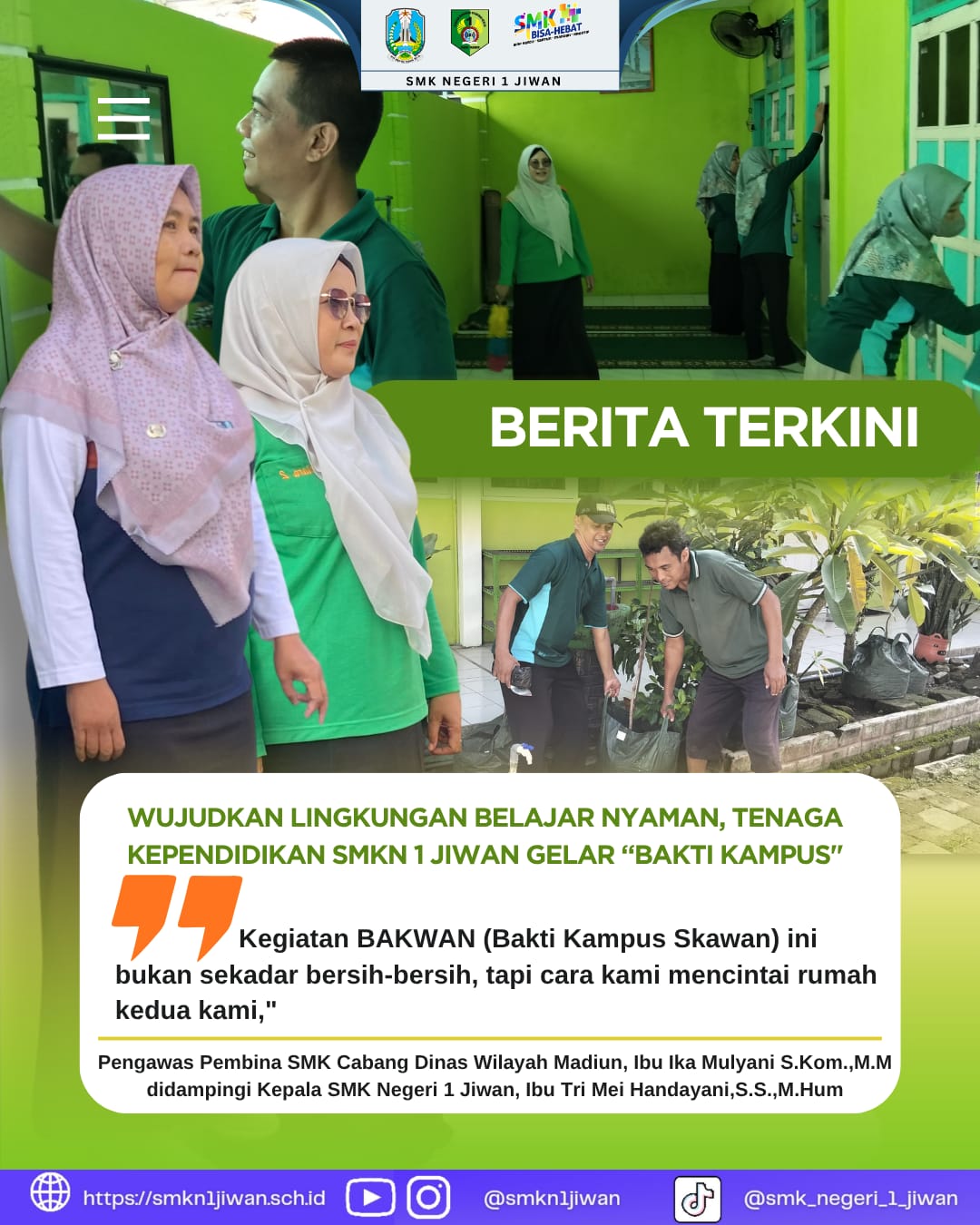 Lebih dari Sekadar Bersih-Bersih, SMKN 1 Jiwan Gelar Aksi 